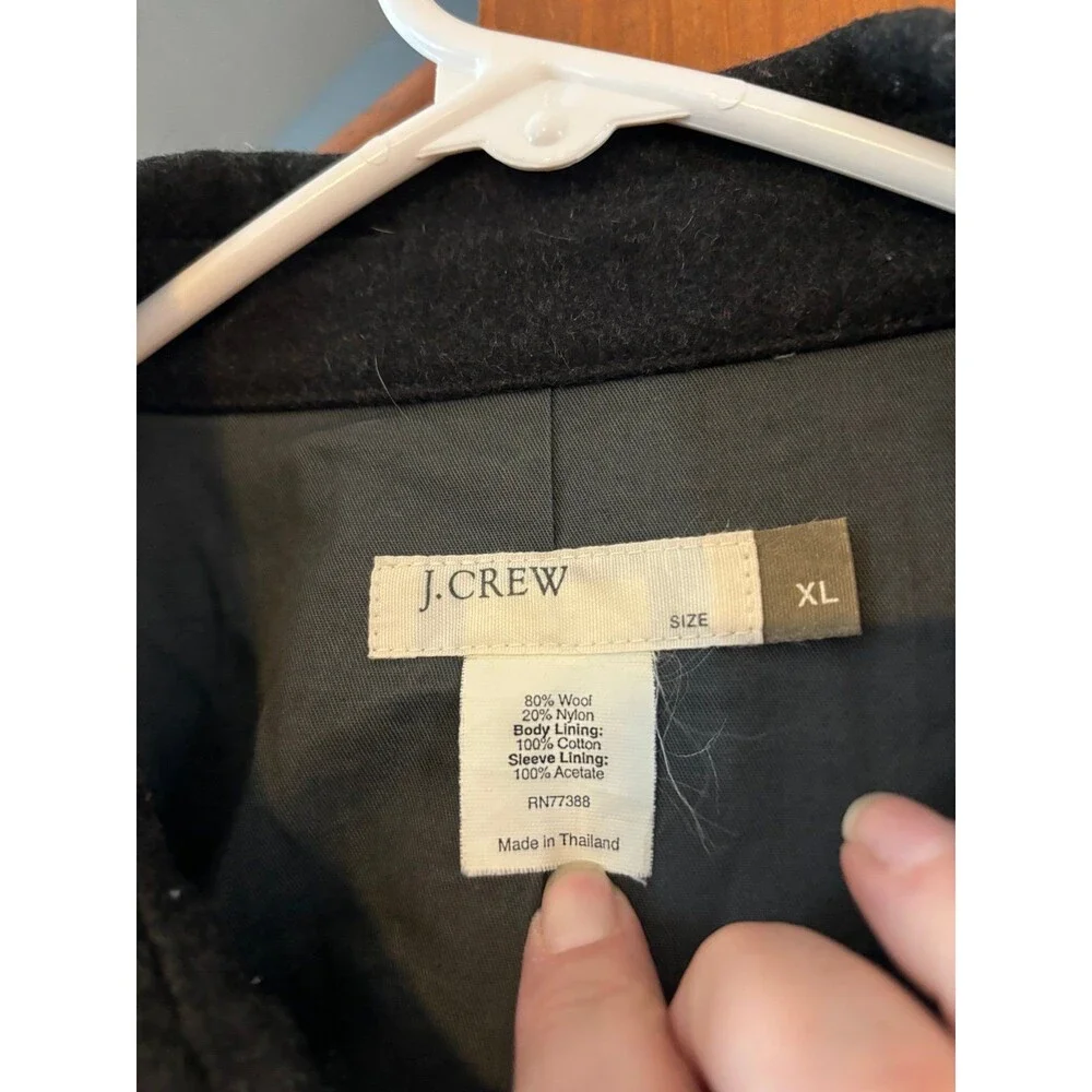 J.crew wool blend zip coat jacket dark charcoal gray women’s XL - Picture 6 of 10